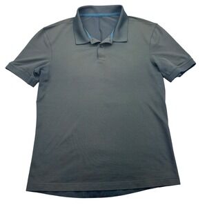 Lululemon Polo Shirt Mens Medium Gray Live In Practice Performance Golf Athletic
